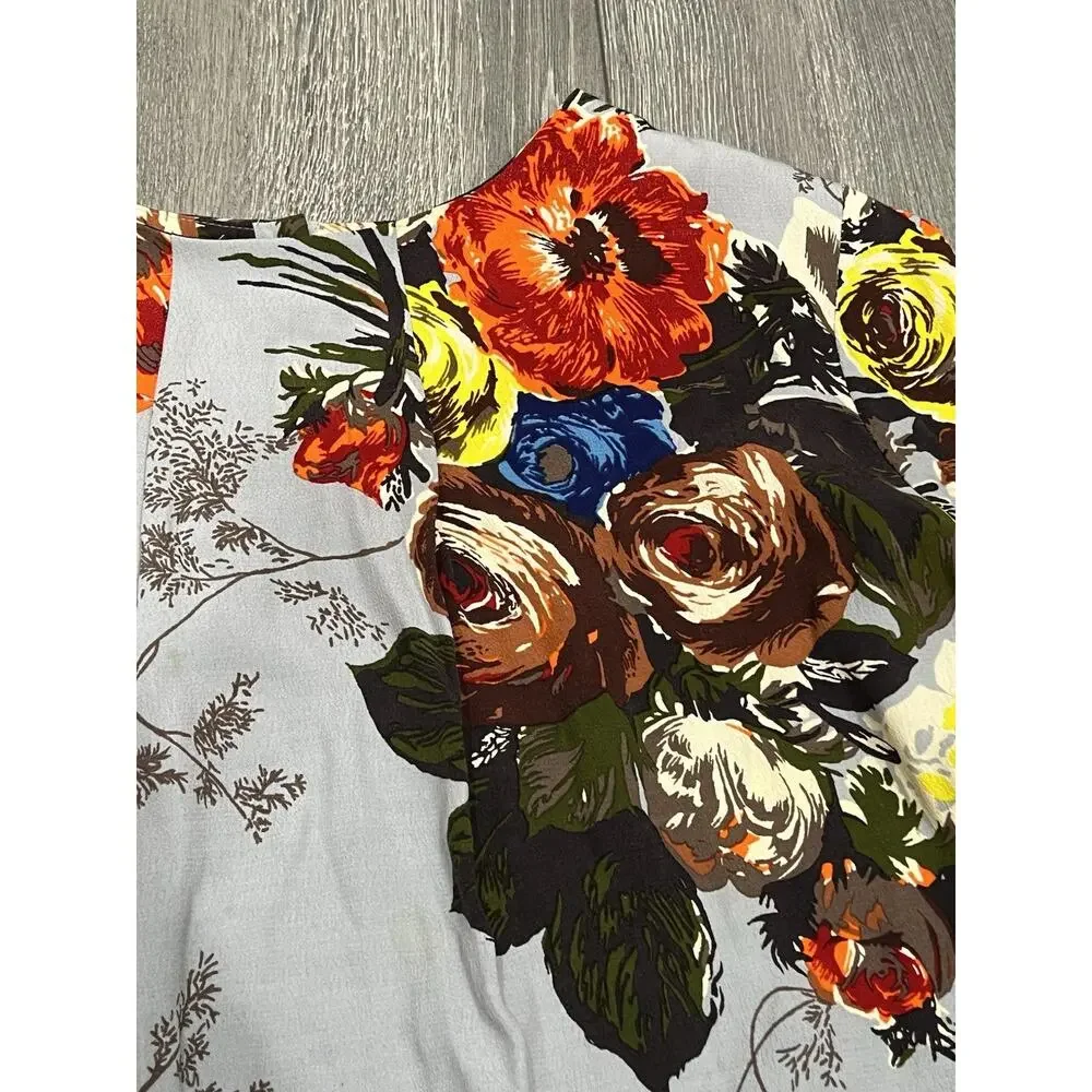 Boden Floral Top Boho Lagenlook Blouse Size 6 A003652